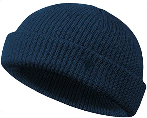 urban ace | Beanie Mütze, Haube | Docker Trawler | Frühling Herbst Winter | weich leicht | Damen Herren Unisex | dichter Stoff, doppellagig | optimale Passform, Seemannsmütze Fisherman (Navy)