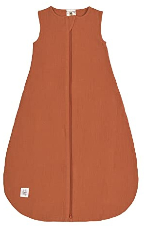 Casual Baby sommarsovsäck utan ärmar Muslin bomull GOTS certifierad unisex/muslin sovväska rost, storlek 86/92 13–18 månader
