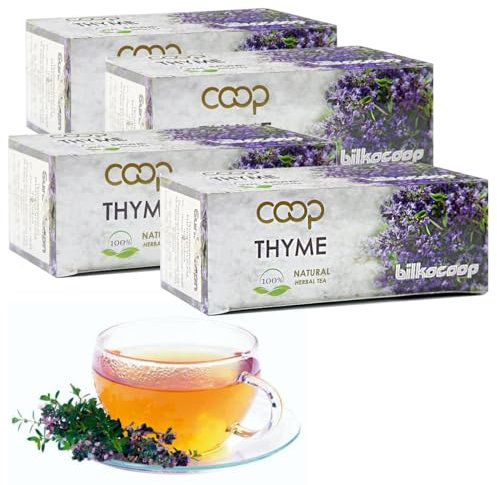 Infusion Thym 80 sachets - Anti rhume - Bien-Être et Relaxation - Pour dégager les voies respiratoires - Made In EU - Sans arômes ajoutés
