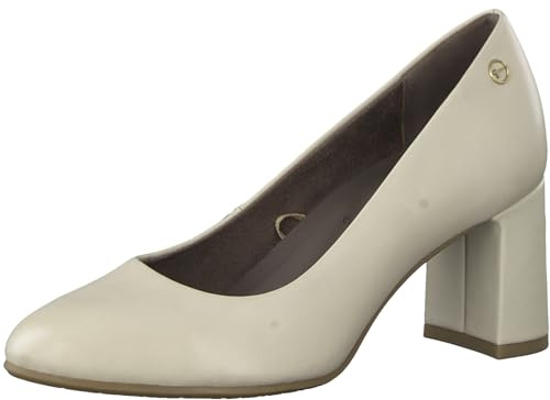 Tamaris Comfort escarpins femme cuir pointus confort fit, Ivory, 42 EU