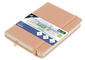 Kangaro Art Skizzenbuch A6 Altrosa PU Hardcover 80 Blatt 140 Gramm cremefarbenes Papier, Rosa