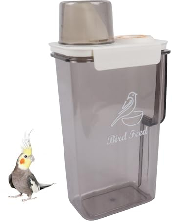 Ctomche Bird Seed Storage 2L Airtight Pet Food Storage Container Plastic Bird Food Container with Measuring Cup BPA Free Dog Food Containers for Dry Food Leakproof Seed Storage Container for Cat Bird