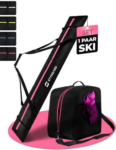STYNGARD Skitasche Set Skisack [180 cm] und Skischuhtasche [38 L] - Skitasche und Stiefeltasche aus robustem Material mit hochwertigen Reisverschlüssen - Modell Courchevel