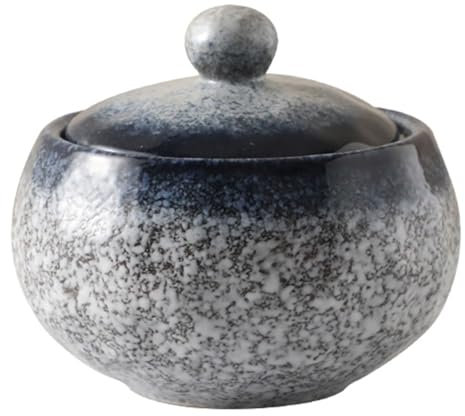 Dowbom Piccola ciotola da zuppa con coperchio, 350 ml, adatta al forno a microonde, tazza da brodo (grigio)