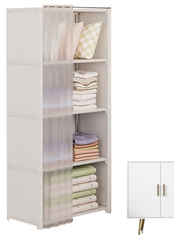 Armadio guardaroba portatile - Organizzatore di vestiti per armadio con copertura antipolvere | Appendiabiti per guardaroba, appendiabiti in tessuto non tessuto per camera da letto, spazioso organizer