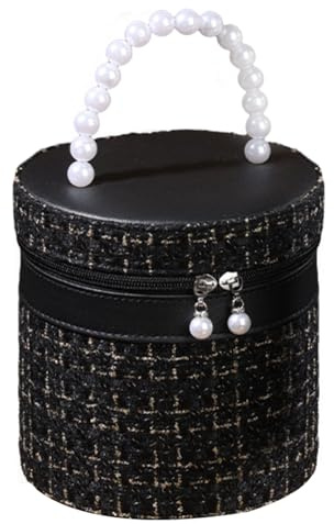 Trousse de maquillage ronde, sac rond avec miroir | Sac de maquillage de luxe, trousse cosmétique pour femme, étanche, seau rond, sac de maquillage, sac de toilette de voyage portable, organisateur