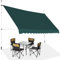 COSTWAY Toldos Exterior Terraza, Toldo Manual con Manivela y Resistente a la Intemperie, en Altura 200-300 cm, Toldos Exterior Terraza Enrollable para Balcón y Terraza (350 x 125 cm,Verde)