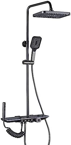 Ducha Ducha, Cabezal de Ducha montada en la Pared doméstica, luz Ambiental Colorida, Pantalla LED Alta definición, Cabezal de Ducha Ajustable de 80-115 cm