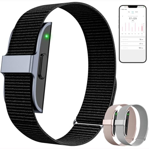 findtime Fitness Tracker Podómetro pulsera sin pantalla, monitor de frecuencia cardíaca, presión arterial, monitor de sueño, 50+ modos deportivos, contador de calorías, IP68, resistente al agua, reloj
