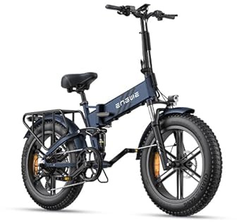 ENGWE ENGINE Pro 2.0 Bicicletta Elettrica Pieghevole 20x4.0 Fat Tire, Batteria 768Wh 16Ah fino a 110KM, Sensore di Coppia, Sospensione Completa, 8 Velocità per Città e Fuoristrada (Standard, Blu)