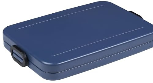 Mepal - Lunchbox Take A Break flach - Ideale Brotdose für Laptoptasche oder Rucksack - Flach geformte Essensbox für 2 Sandwiches oder 4 Scheiben Brot - 800 ml - Nordic Denim