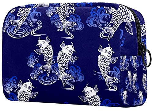 Bolsa de maquillaje de viaje de carpa de estilo japonés grande bolsa de maquillaje organizador con cremallera para mujeres y niñas