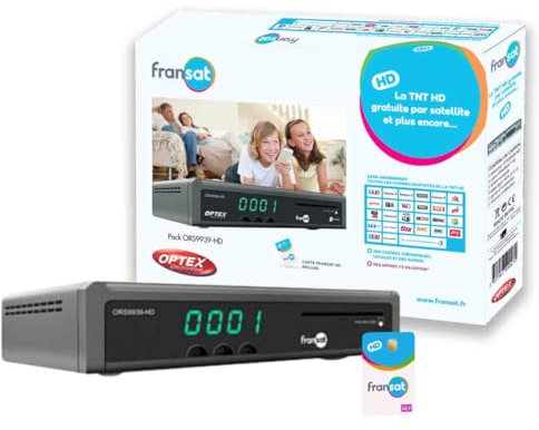 OPTEX ORS9947 Récepteur TV Satellite HD enregistreur USB + Carte Fransat