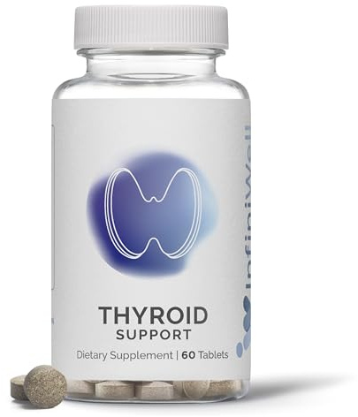 InfiniWell Thyroid Support Complex - Targeted Thyroid Supplement - Promote Hormone Signaling, Metabolic Health & Mitochondrial Energy Production - with Iodine, Selenium & More (60 Tablets)