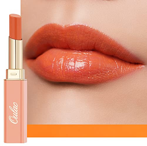 Oulac Orange Lipstick - Moisturizing Lip Stick Glossy Tinted Lip Balm, Sheer Shine Juicy Finish, Lightweight and Hydrating Formula for Dry Lip Care, Vegan 2.2g/0.07oz (08)