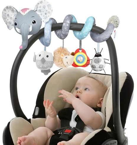 Vicloon Activity-Spirale Spielzeug,Kinderwagen Spielzeug, Aufhängen an Babyschale oder Kinderbett, Reise Aktivität Spielzeug, Für Babys und Kleinkindern ab 0+ Monaten -Süßer Elefant