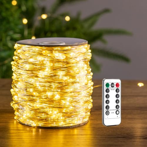 RESNICE LED Fairy String Lights 200FT 600 LEDs Outside Indoor Plug in String Lights Waterproof Remote Control for Living Bed Room, Backyard, Patio, Garden, Porch, Wedding or Christmas Decorating