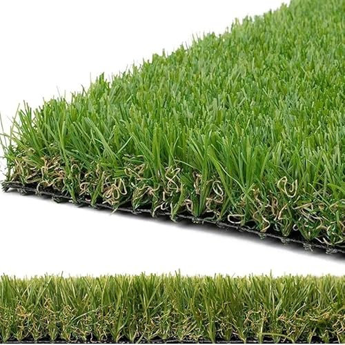 Bakaji Prato Sintetico Manto Erboso Erba Finta Realistica Giardino 4 Sfumature Di Colore Tappeto Sintetico Anti UV Atossico Drenante Ideale Per Piscina Terrazzo Aree Giochi Viali (30mm 1x5mt 5mq)