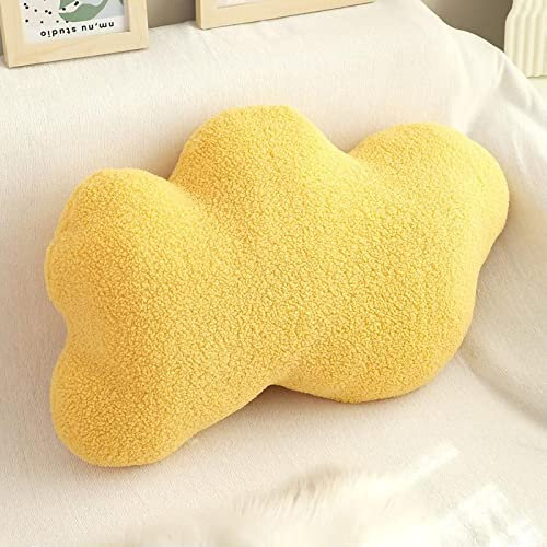 Wolkenkissen, Kissen Wolke Wolkenkissen Kinder Plüschkissen,Dekoratives Kissen für Kinderzimmer Couch Schlafzimmer Sofa (Gelb)