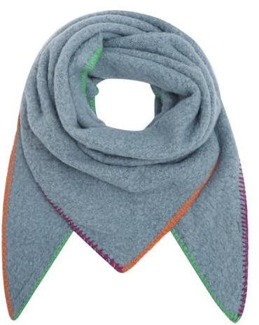 FASHION YOU WANT XXL Schal flauschig schal-tuch damen dicker dreieckstuch groß Wolle UNI Farben kuschelig (jeansblau)
