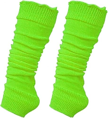 ANZEE Leg Warmers for Kids Stay Warm and Stylish, Kids's Knitted Ankle Warmers 80s Party Dance Sports Yoga Accessories & Ice Skating (Green)