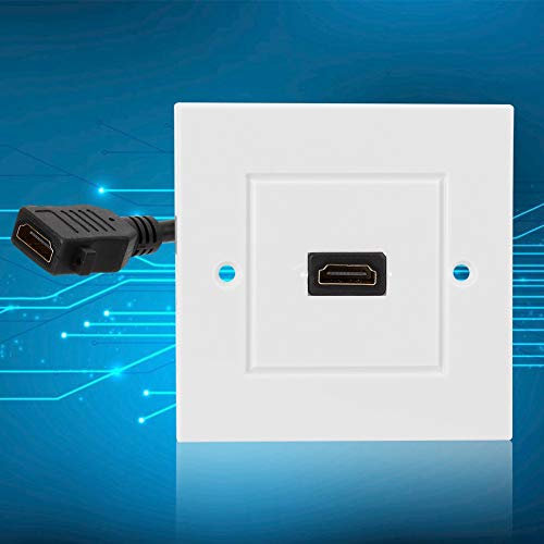MOUMOUTEN Weiße HDMI-Wandplatte Mit Kabel – HDMI-Wandplatte, Wandmontierte HDMI-Platte, Steckdosen-Wandplatte, HDMI-Wandplatte