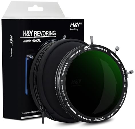 H&Y RevoRing MKⅡ 58mm 62mm 67mm 72mm 77mm Variable ND Filter & CPL Polarizer, 3-in-1 VND (ND3-1000) Camera Lens Filter with Adjustable Adapter Ring, 22 Multi-Layer Nano-Coating