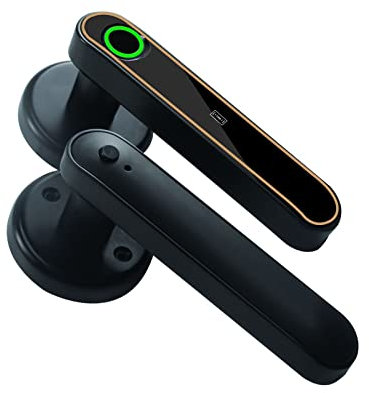 Serrure Connectée, Serrure de porte intelligente à empreinte digitale biométrique Tuya mot de passe serrure numérique électronique boutons de porte d'entrée sans clé serrure à poignée ,Smart Lock faci