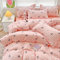 Michorinee Double Duvet Cover Set Pink Plaid with Black Hearts Print Bedding Set Kawaii Style Reversible Girls Aesthetic Cute Microfibre Quilt Cover 200x200 cm with Zipper Closure Pillowcase 50x75 cm