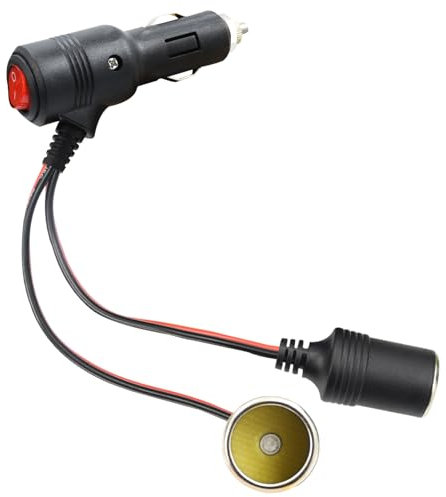 Zequech Adaptateur Allume-cigare Auto, Répartiteur 1/2 Ports, Compatible 12v/24v, avec Indicateur LED Rouge, pour Voitures, Camions, Motos