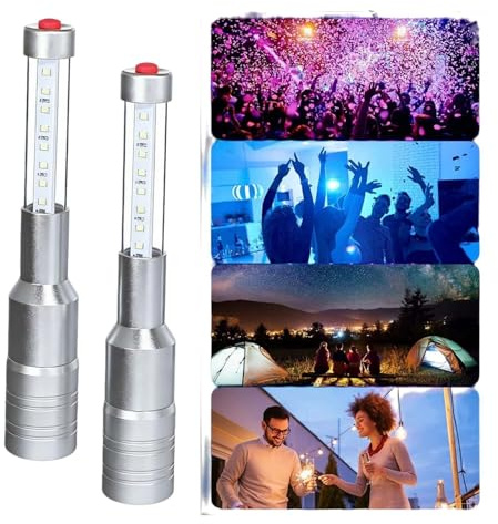 Lote de 2 lámparas LED para botella, varillas estroboscópicas y luminosas recargables para botellas de champán, bar, club, fiesta, cumpleaños, boda, eventos