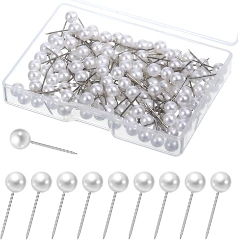 150 Stück Stecknadeln mit Kopf Kunstperlen Anstecknadeln Runde Faux Perle Stecknadeln Perlen Pin Stecknadel Sewing Pins Blumenstraußnadeln für DIY Nähen Quilten und Handwerk Dekorationen