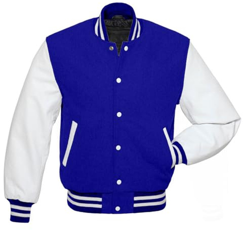 LXJLXD Chaquetas universitarias para hombre, manga de cuero, mezcla de lana, abrigo informal para mujer