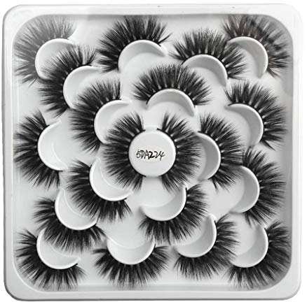 Kashyk 10pair Lotus mit 5D Nerz falsche Wimpern, natürliche Wimpern, Make-up, Wilde Wimpern (H Style)