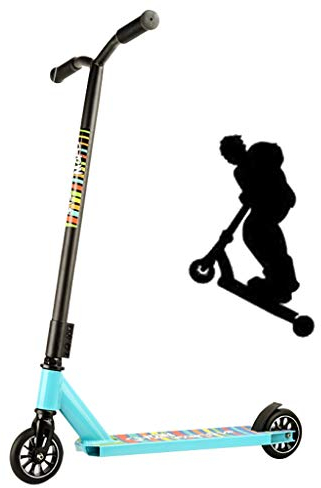 WRRAC-Trampolin Street Surfing Stunt Scooter mit 110mm Aluminiumkernrädern Hinterradbremse Pro Scooter 360 Spin Tricks Push/Kicks Edition Design für Erwachsene Jugendliche
