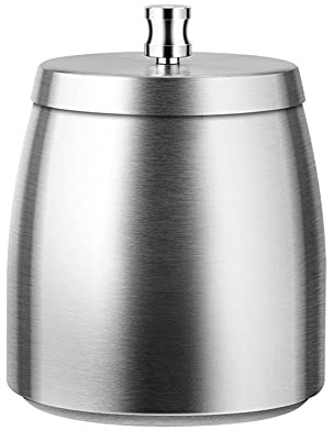 Uposao Vertical Ashtray with Lid Wind Stainless Steel Ashtray Table Non-slip Ashtray with Arc Cigarette Holder with Anti Scratch Base for Garden, Office Household, Gift Idea