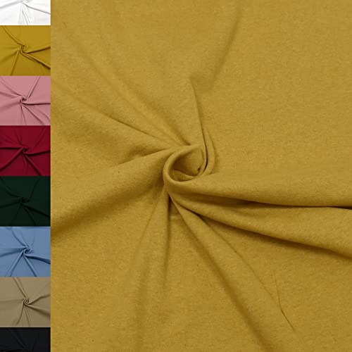 MAGAM-Stoffe Noah Bündchenstoff Feinstrick uni Oeko-Tex Meterware 50cm (32. Korn gelb meliert)