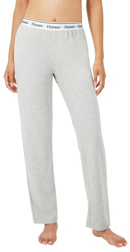 Hanes Originals Lounge, Comfywear Pantalon de Loisirs pour Femme, Jambe Droite, Heritage Grey Marle, Medium