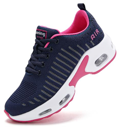 Zapatillas Running Deportivas Mujer Malla Transpirable Ligeras Amortiguacion Aire Soporte Arco Suela Resistente para Correr Gimnasio Casual Azul Marino 39 EU
