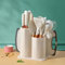 Maxspace Set di utensili da cucina, 19 pezzi, in silicone, antiaderenti, resistenti al calore, set di posate da cucina con coltelli, set di pentole e tagliere (bianco)
