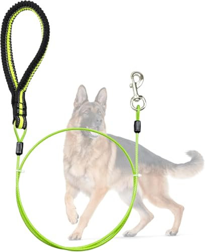 Mi Metty Hundeleine 5ft Leinen für Hunde，Kausichere Hundeleinen,Kettenleine Für mittlere bis große Hunde (Grün, 5ft/1.5m)