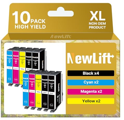 NewLift 604 604 XL Multipack Druckerpatronen Kompatibel für Epson 604 Patronen Epson 604XL für Expression Home XP-2205 XP-3200 XP-4200 XP-4205 XP-3205 Workforce WF 2935 WF 2930 (10er-Pack)