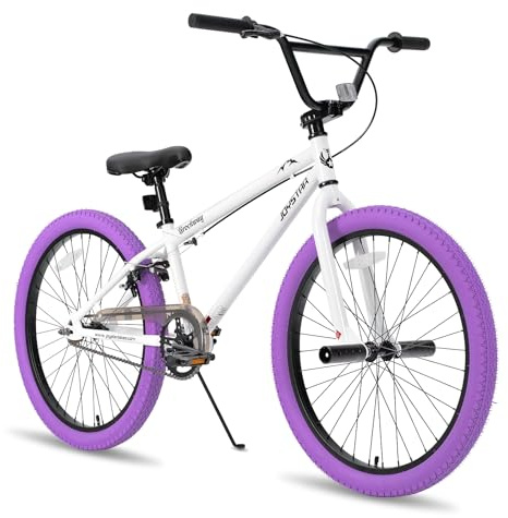 JOYSTAR Gemsbok 24 Pouces Freestyle BMX pour Les Filles de 8 à 13 Ans, 20 Pouces vélo pour Enfants, Violet