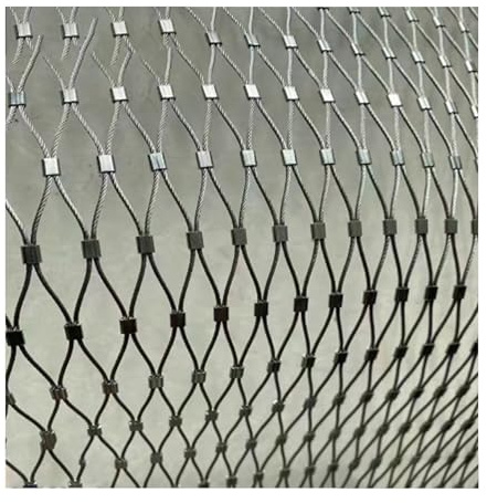 Anti-Theft Stainless Steel Flexible Cable Mesh Security Woven Fence Netting for Garden Farm & Pasture - 9x2.8m (29.5x9.1ft) Rope Barrier