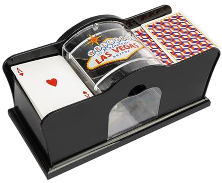 Liakyunf Mélangeur à Cartes Manuel à Manivelle - Machine à Battre Les Cartes pour Poker, Blackjack, Jeux en Famille, sans Piles
