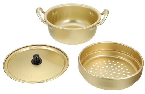 MALUGOGO Pentola Multifunzione in Lega di Alluminio 18 Cm per Cottura a Vapore e Zuppa, Pentola da Cucina Compatibile Fornelli Gas e Elettrici, Vaporiera Piccola per Uso Domestico