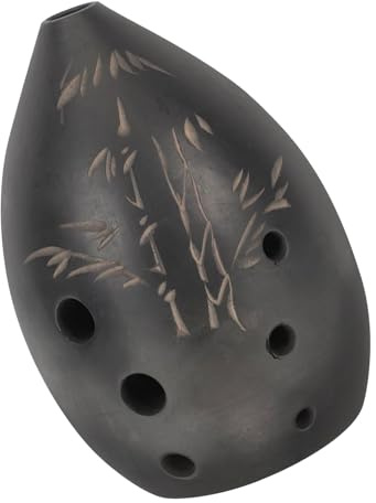 Antigua flauta china de arcilla negra, exquisita obra de arte de ocarina de 8 agujeros, instrumento musical, práctica perfecta de instrumentos musicales chinos tradicionales