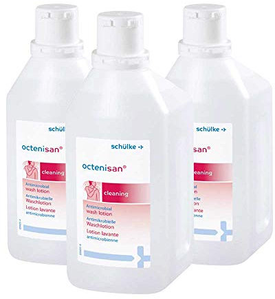 3x 1000 ml Schülke Octenisan® Waschlotion Reinigungslotion Flüssigseife, mit Allantoin, parfümfrei
