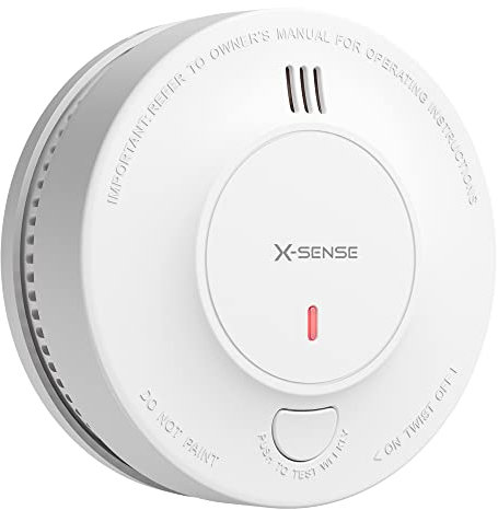 X-Sense Verbesserter Rauchmelder 10 Jahre Batterie, Feuermelder mit fotoelektrischem Sensor, EN14604 geprüfte Brandmelder, SD2J0AX, 1er Set