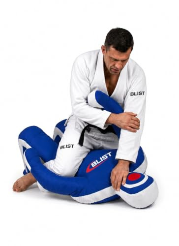 MMA Dummy de Judo Grappling pour Sac de Frappe BJJ Jiu-Jitsu en Position Assise - Entraînement de Lutte, Arts Martiaux, Boxe, Karaté (Non Rempli) - Toile Bleue, 59 Pouces